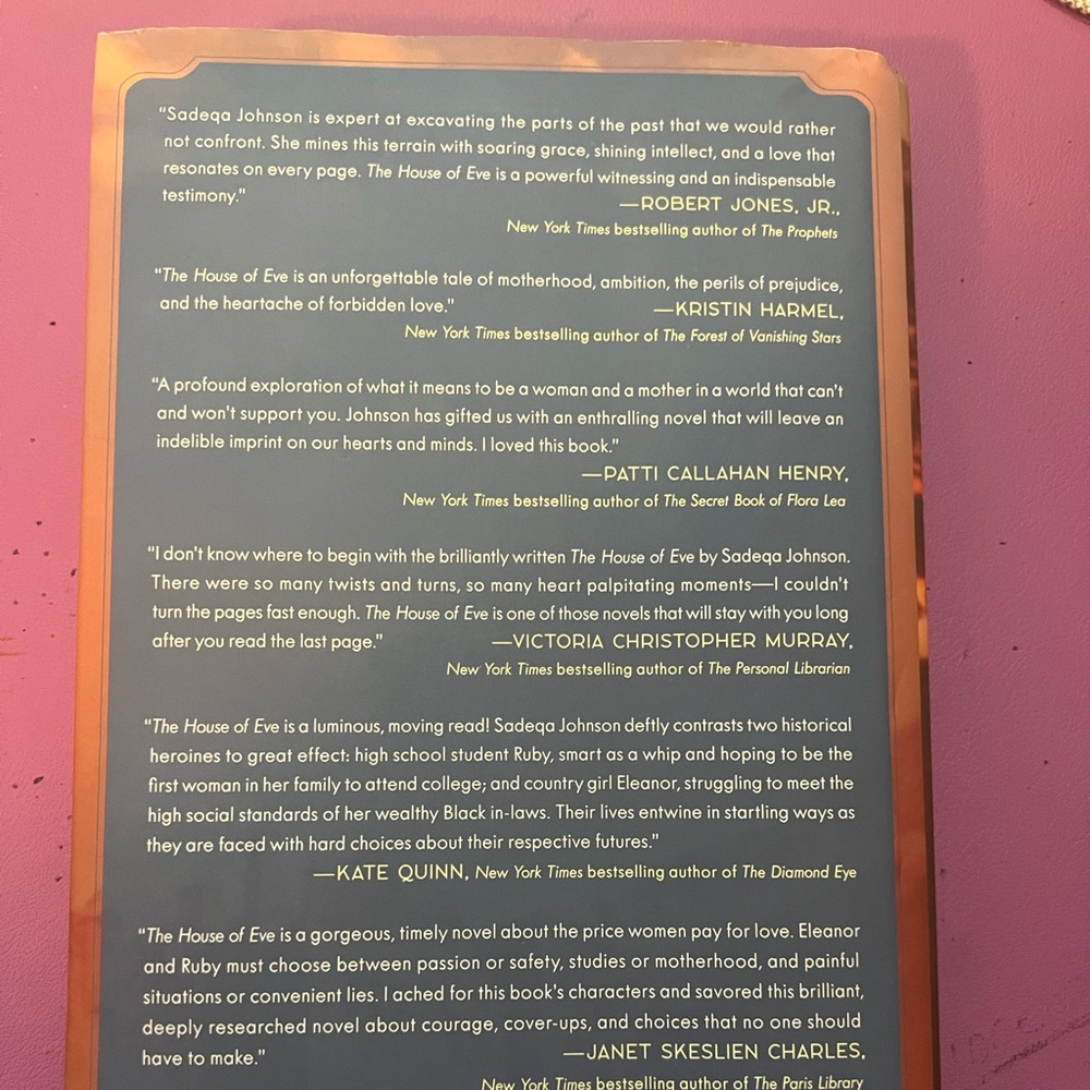 Awesome book group read. The House of Eve